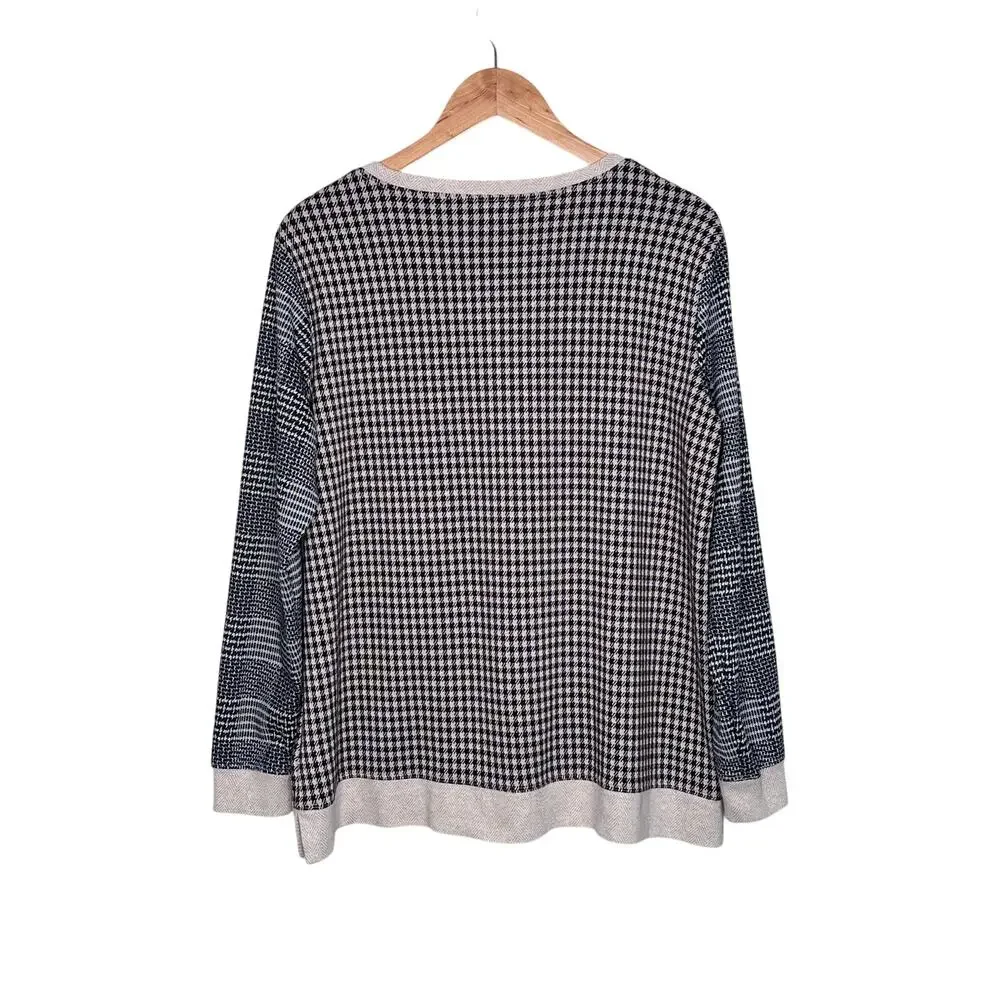Lands End sport knit jacquard sweatshirt tunic size large